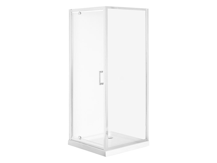 Kabina prysznicowa srebrna szkło hartowane aluminum pojedyncze drzwi 80 x 80 x 185 cm nowoczesny design Kwadratowa Kategoria Kabiny prysznicowe