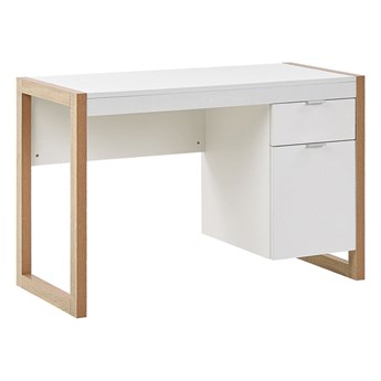Beliani Biurko domowe białe drewniane 110 x 50 cm 1 szuflada minimalistyczny design