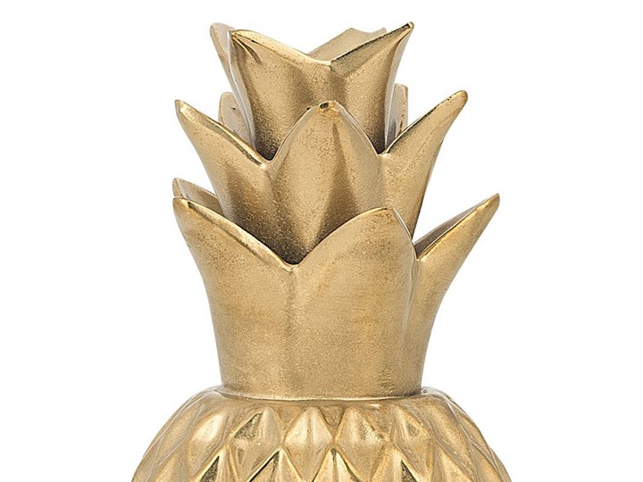 Beliani Figurka złoty ananas ozdoba dekoracyjna na stół ceramiczna 23 cm Metal Owoce Ceramika Kategoria Figury i rzeźby