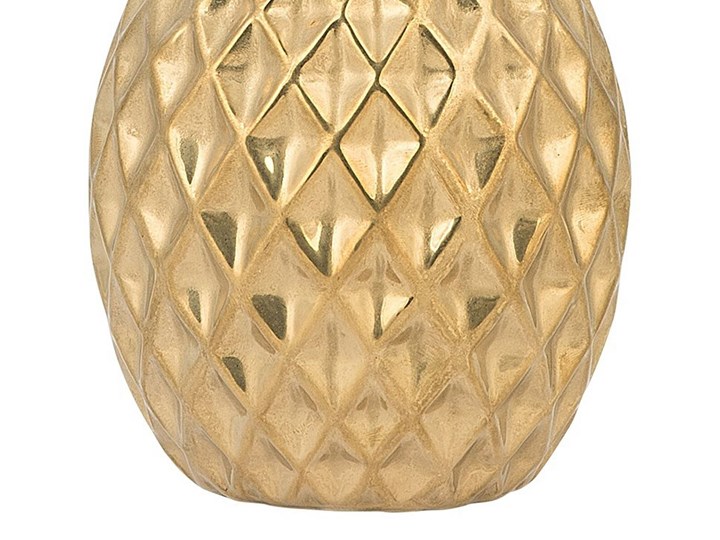 Beliani Figurka złoty ananas ozdoba dekoracyjna na stół ceramiczna 23 cm Ceramika Owoce Metal Kategoria Figury i rzeźby