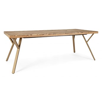 Stół z drewnianym blatem Raida 220 x 90