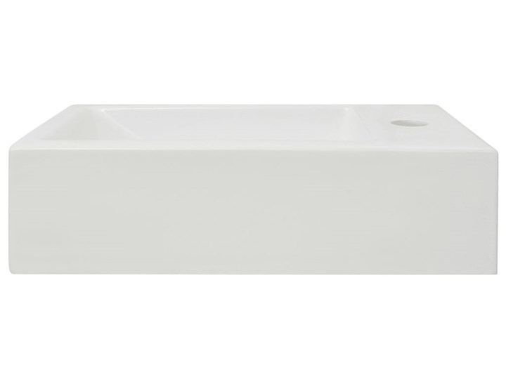 vidaXL Umywalka prostokątna z otworem na baterię 46x25,5x12 cm, biała Stal Ceramika Szerokość 46 cm Szkło Prostokątne Nablatowe Kolor Biały