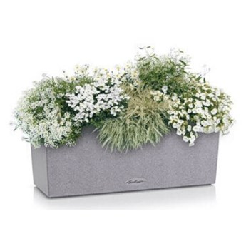 Donica podłużna Lechuza Balconera Stone 50 cm, szary kamień