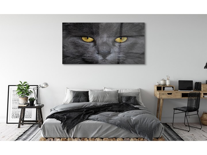 Obrazy akrylowe Czarny kot Wymiary 70x140 cm Wymiary 50x100 cm