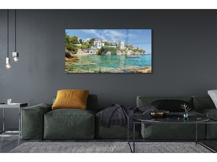 Obrazy na szkle Grecja Morze miasto natura Wzór Miasta Wymiary 50x125 cm