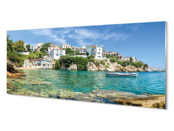 Obrazy na szkle Grecja Morze miasto natura Wzór Miasta Wymiary 50x100 cm