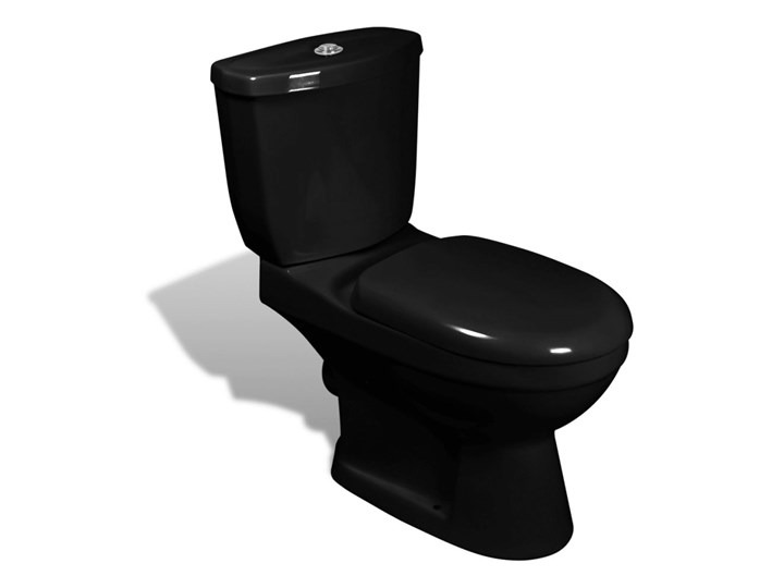 vidaXL Muszla klozetowa ze zbiornikiem, czarna Kolor Czarny Kategoria Kompakty WC