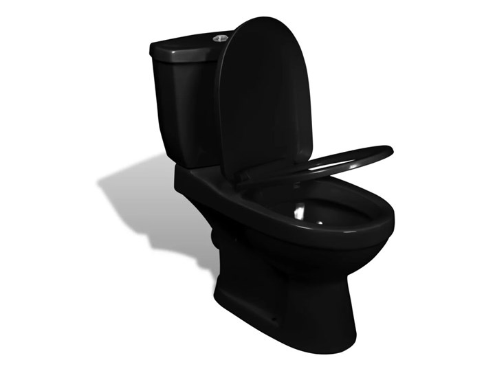 vidaXL Muszla klozetowa ze zbiornikiem, czarna Kolor Czarny Kategoria Kompakty WC