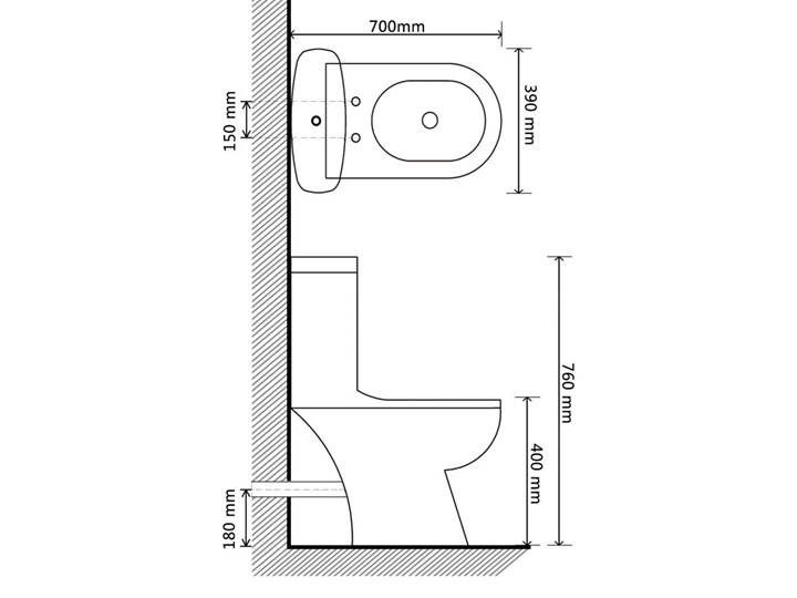 vidaXL Muszla klozetowa ze zbiornikiem, czarna Kolor Czarny Kategoria Kompakty WC