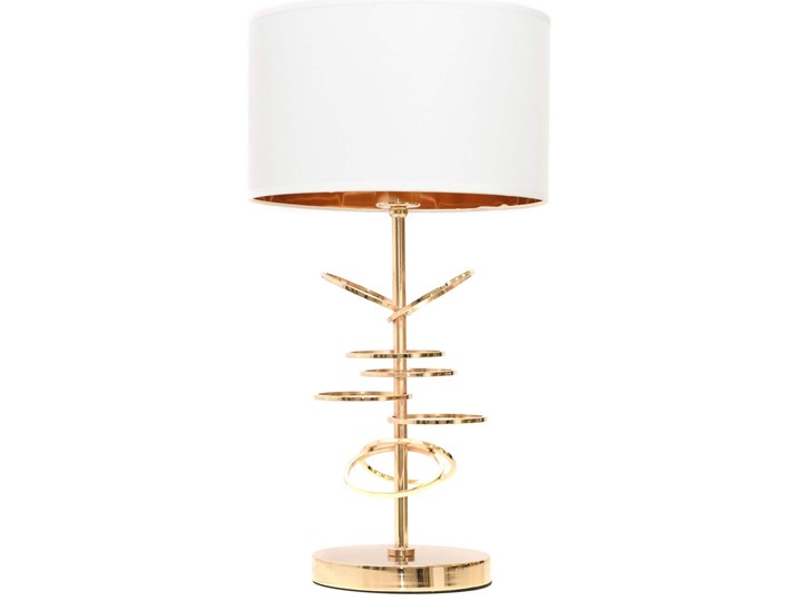 GLAMOUR LAMPA NOCNA BIAŁO-ZŁOTA MILARI Metal Lampa z abażurem Lampa z kloszem Tkanina Wysokość 56 cm Pomieszczenie Przedpokój
