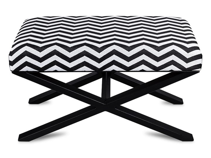 Ławka Tapicerowana Industrialna CROSS GEOMETRICO - LOFT Materiał obicia Tkanina Styl Industrialny