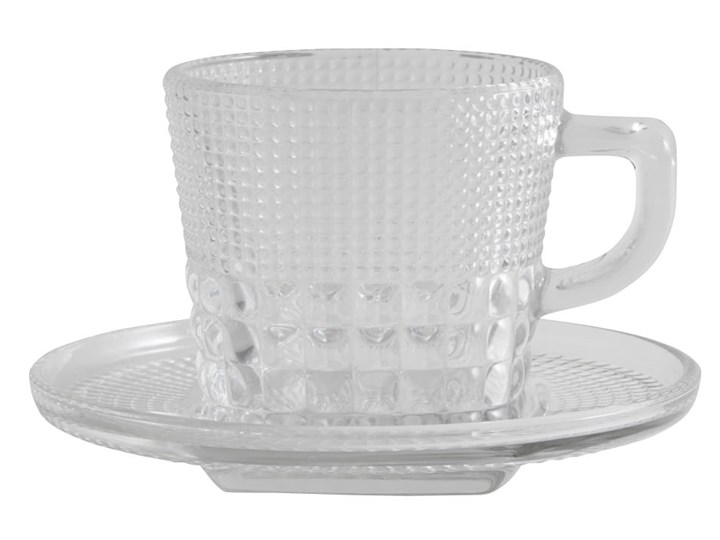 FILIŻANKA ZE SPODKIEM Z GRAWEROWANEGO SZKŁA NORDAL poj. 200 ml Szkło Kategoria Filiżanki