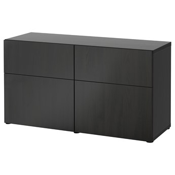 IKEA BESTÅ Kombinacja regałowa z drzw/szuf, Czarnybrąz/Lappviken czarnybrąz, 120x42x65 cm