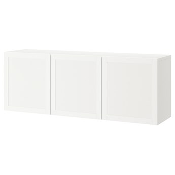 IKEA BESTÅ Kombinacja szafek ściennych, Biały/Hanviken biały, 180x42x64 cm