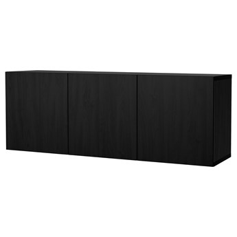 IKEA BESTÅ Kombinacja szafek ściennych, Czarnybrąz/Lappviken czarnybrąz, 180x42x64 cm