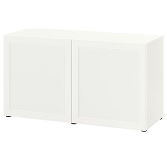 IKEA BESTÅ Kombinacja z drzwiami, Biały/Hanviken biały, 120x42x65 cm