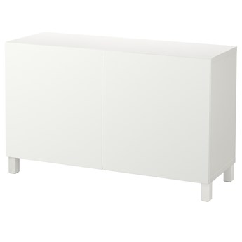 IKEA BESTÅ Kombinacja z drzwiami, Biały/Lappviken/Stubbarp biały, 120x42x74 cm