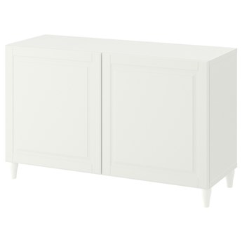 IKEA BESTÅ Kombinacja z drzwiami, Biały/Smeviken/Kabbarp biały, 120x42x74 cm