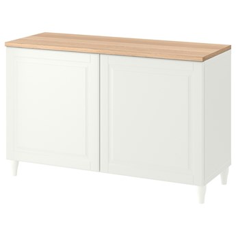 IKEA BESTÅ Kombinacja z drzwiami, Biały/Smeviken/Kabbarp biały, 120x42x76 cm