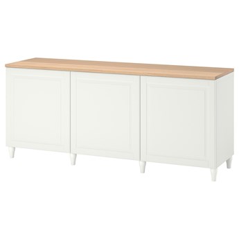 IKEA BESTÅ Kombinacja z drzwiami, Biały/Smeviken/Kabbarp biały, 180x42x76 cm