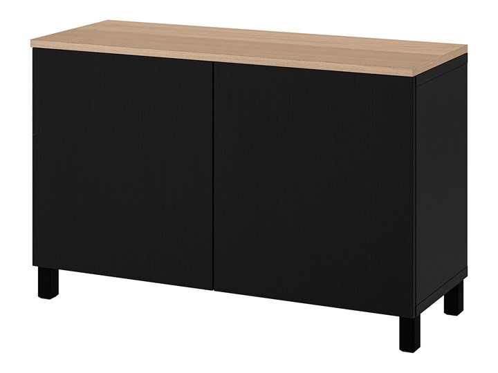 IKEA BESTÅ Kombinacja z drzwiami, Czarnybrąz/Lappviken/Stubbarp czarnybrąz, 120x42x76 cm