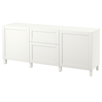IKEA BESTÅ Kombinacja z szufladami, Biały/Hanviken/Stubbarp biały, 180x42x74 cm