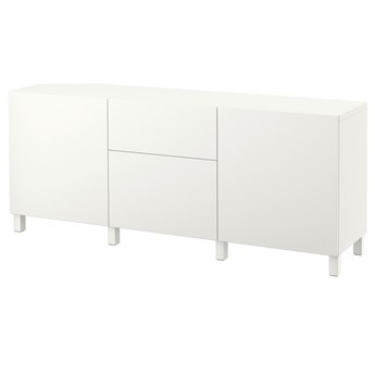IKEA BESTÅ Kombinacja z szufladami, Biały/Lappviken/Stubbarp biały, 180x42x74 cm