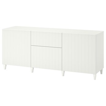 IKEA BESTÅ Kombinacja z szufladami, Biały/Sutterviken/Kabbarp biały, 180x42x74 cm