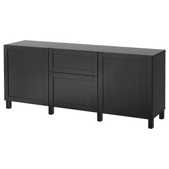 IKEA BESTÅ Kombinacja z szufladami, Czarnybrąz/Hanviken/Stubbarp czarnybrąz, 180x42x74 cm