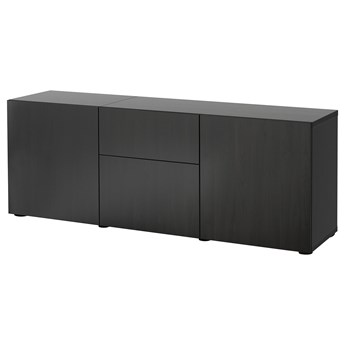 IKEA BESTÅ Kombinacja z szufladami, Czarnybrąz/Lappviken czarnybrąz, 180x42x65 cm