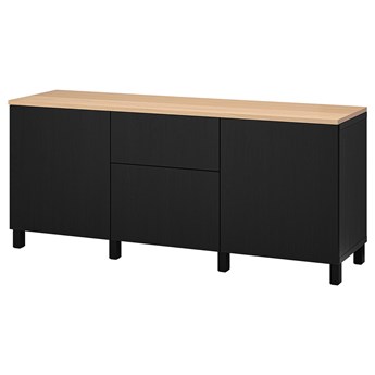 IKEA BESTÅ Kombinacja z szufladami, Czarnybrąz/Lappviken/Stubbarp czarnybrąz, 180x42x76 cm