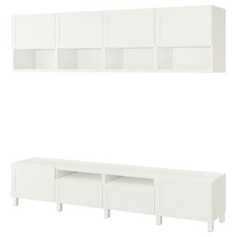 IKEA BESTÅ Szafka pod TV, Biały/Hanviken/Stubbarp biały, 240x42x230 cm