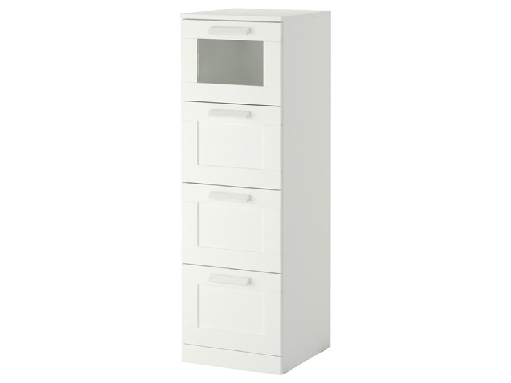 BRIMNES Komoda, 4 szuflady Głębokość 46 cm Głębokość 36 cm Szerokość 39 cm Głębokość 39 cm Z szufladami Wysokość 124 cm Styl Nowoczesny
