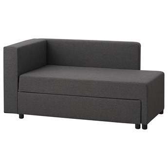 IKEA BYGGET Leżanka/sofa rozkładana, Knisa/ciemnoszary z pojemnikiem, Długość: 149 cm