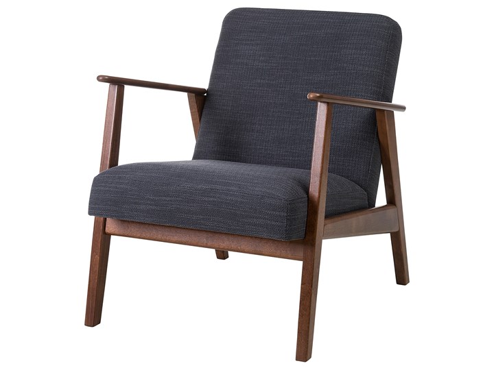 IKEA EKENÄSET Fotel, Hillared antracyt, Szerokość: 64 cm Bawełna Wysokość 76 cm Tkanina Stal Fotel inspirowany Drewno Tworzywo sztuczne Głębokość 78 cm Kolor Szary Kategoria Fotele do salonu