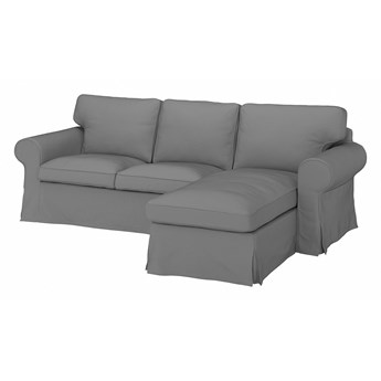 IKEA EKTORP Sofa 3-osobowa z szezlongiem, Remmarn jasnoszary, Szerokość: 252 cm