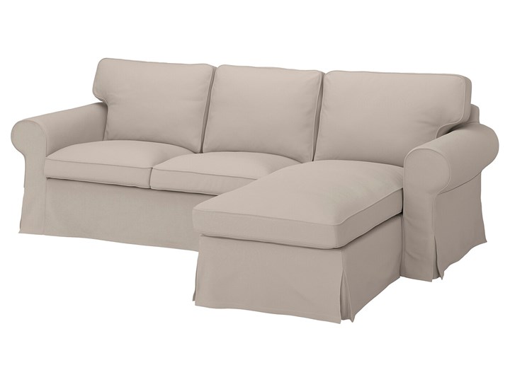 IKEA EKTORP Sofa 3-osobowa z szezlongiem, Totebo jasnobeżowy, Szerokość: 252 cm