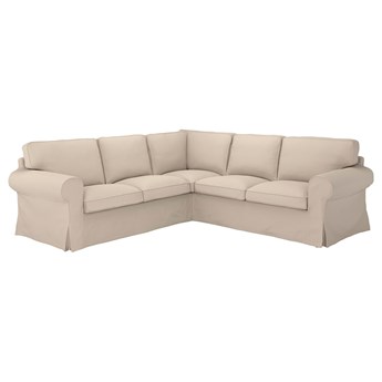 IKEA EKTORP Sofa narożna 4-osobowa, Hallarp beżowy, Minimalna szerokość: 243 cm