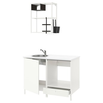 IKEA ENHET Kuchnia, biały, 123x63.5x222 cm
