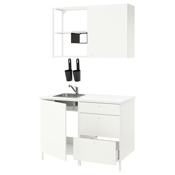 IKEA ENHET Kuchnia, biały, 123x63.5x222 cm