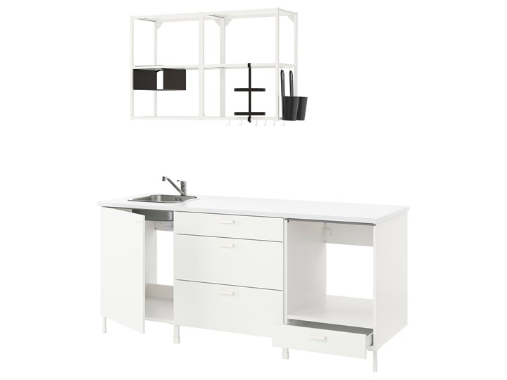 IKEA ENHET Kuchnia, biały, 203x63.5x222 cm