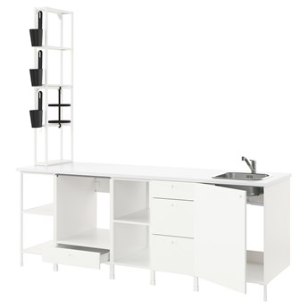 IKEA ENHET Kuchnia, biały, 243x63.5x241 cm