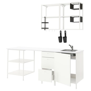 IKEA ENHET Kuchnia, biały, 223x63.5x222 cm