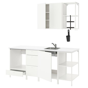IKEA ENHET Kuchnia, biały, 203x63.5x222 cm