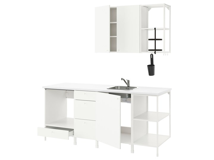 IKEA ENHET Kuchnia, biały, 203x63.5x222 cm