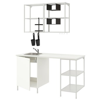 IKEA ENHET Kuchnia, biały, 163x63.5x222 cm