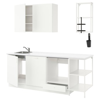 IKEA ENHET Kuchnia, biały, 223x63.5x222 cm