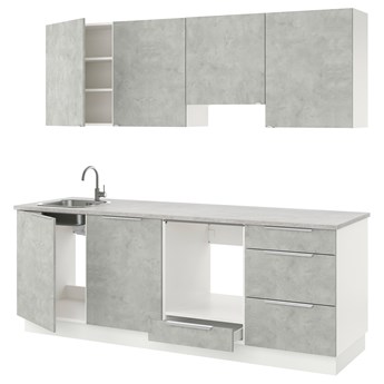 IKEA ENHET Kuchnia, imitacja betonu, 243x63.5x222 cm