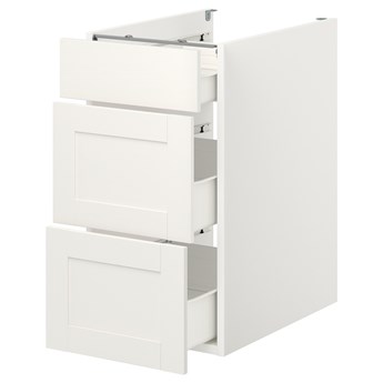 IKEA ENHET Szafka stojąca/3 szuflady, biały/biały rama, 40x62x75 cm