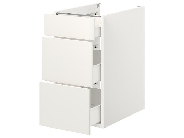 IKEA ENHET Szafka stojąca/3 szuflady, biały, 40x62x75 cm Płyta MDF Szafka dolna Kategoria Szafki kuchenne